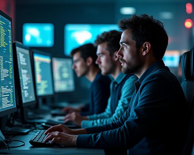 Security Operations Center Team Collaborating